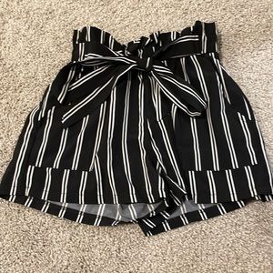 Small black and white shein shorts